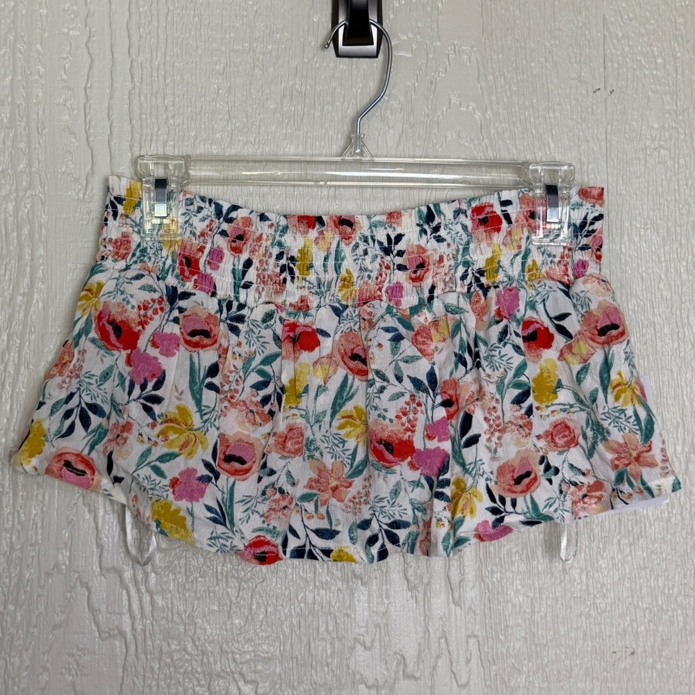 Rip Curl Meadowbrook Tube Top Floral Smocked Whiteβ Pink Yellow Medium NEW